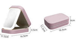 Compact Makeup Vanity With LED Mirror